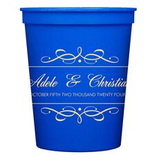 Royal Flourish Framed Names and Text Stadium Cups