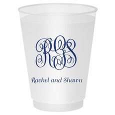 Script Monogram with Text Shatterproof Cups