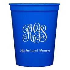 Script Monogram with Text Stadium Cups