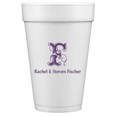 Pick Your Single Initial with Text Styrofoam Cups