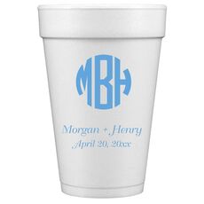 Rounded Monogram with Text Styrofoam Cups