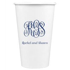 Script Monogram with Text Paper Coffee Cups