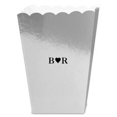 2 Initials Plus Heart Mini Popcorn Boxes