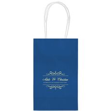 Royal Flourish Framed Names and Text Medium Twisted Handled Bags