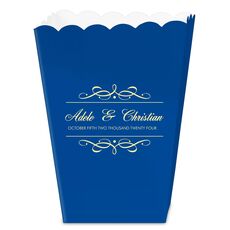 Royal Flourish Framed Names and Text Mini Popcorn Boxes