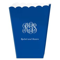 Script Monogram with Text Mini Popcorn Boxes