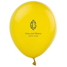 Shaped Oval Monogram with Text Latex Balloons