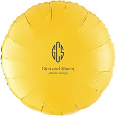 Shaped Oval Monogram with Text Mylar Balloons