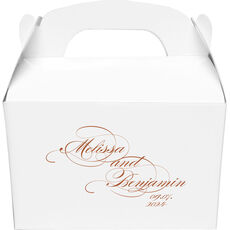Romantic Script Gable Favor Boxes