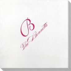 Pick Your Initial Monogram with Text Bamboo Luxe Napkins