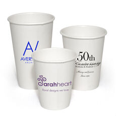Custom with Your 1-Color Logo with Text we will Typeset Paper Coffee Cups