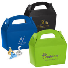 Custom with Your 1-Color Logo with Text we will Typeset Gable Favor Boxes