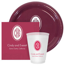 Outline Shaped Oval Monogram with Text