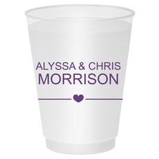 Heart With Lines Shatterproof Cups