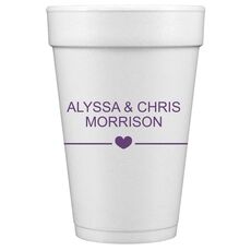 Heart With Lines Styrofoam Cups