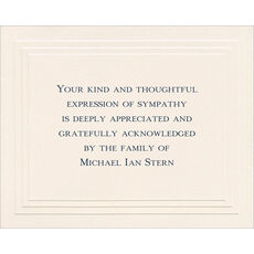 Triple Thick Landmark Flat Sympathy Cards - Raised Ink