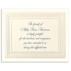 Triple Thick Mon Ami Pearl Frame Flat Sympathy Cards - Raised Ink