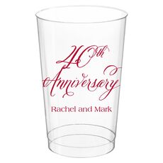 Elegant 40th Anniversary Clear Plastic Cups