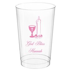 Chalice and Candle Clear Plastic Cups