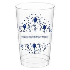 Balloons and Streamers Clear Plastic Cups