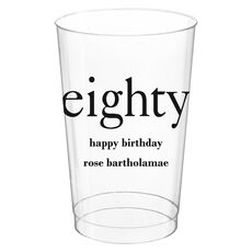 Big Number Eighty Clear Plastic Cups