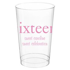 Big Number Sixteen Clear Plastic Cups