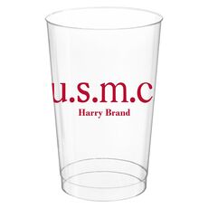 Big Word U.S.M.C. Clear Plastic Cups