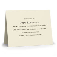 Triple Thick Canvas Folded Sympathy Cards - Raised Ink