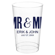 Bold Mr & Mr Clear Plastic Cups