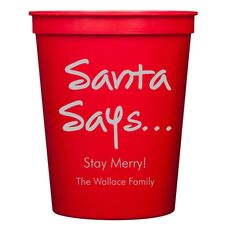 Studio Santa Says Stadium Cups