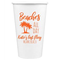 Beaches All Day Paper Coffee Cups