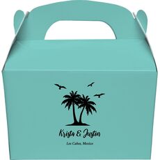 Palm Tree Island Gable Favor Boxes
