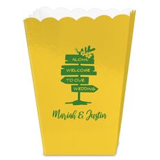 Aloha Welcome To Our Wedding Mini Popcorn Boxes