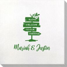 Aloha Welcome To Our Wedding Bamboo Luxe Napkins