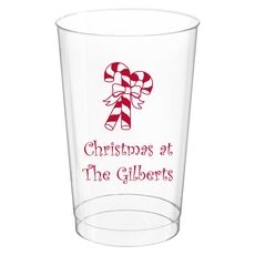 Candy Cane Clear Plastic Cups
