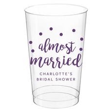 Confetti Dots Almost Married Clear Plastic Cups