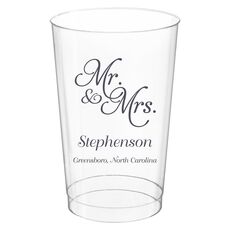 Elegant Mr. & Mrs. Clear Plastic Cups