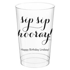 Elegant Sip Sip Hooray Clear Plastic Cups