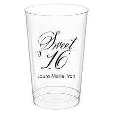 Elegant Sweet Sixteen Clear Plastic Cups