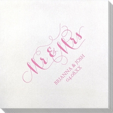 Scroll Mr & Mrs Bamboo Luxe Napkins