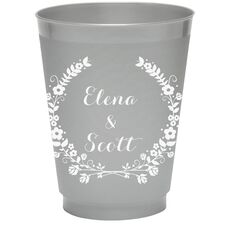 Floral Laurel Wreath Colored Shatterproof Cups