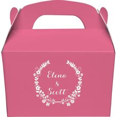 Floral Laurel Wreath Gable Favor Boxes