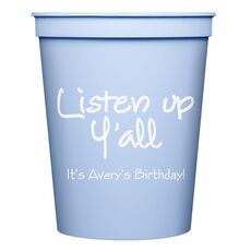Studio Listen Up Y'All Stadium Cups