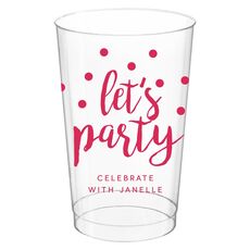 Confetti Dots Let's Party Clear Plastic Cups