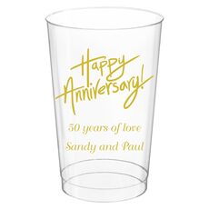 Fun Happy Anniversary Clear Plastic Cups