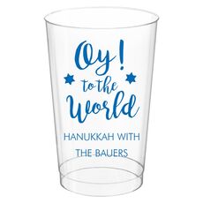 Oy To The World Clear Plastic Cups