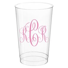 Interlocking Script Monogram with Small Initials Clear Plastic Cups