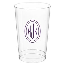Outline Shaped Oval Monogram Clear Plastic Cups