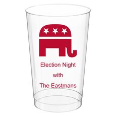 Patriotic Elephant Clear Plastic Cups