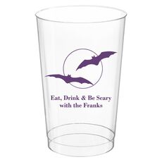 Full Moon with Bats Clear Plastic Cups